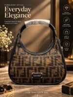 Luxury Black & Gold Handbag – Timeless Elegance